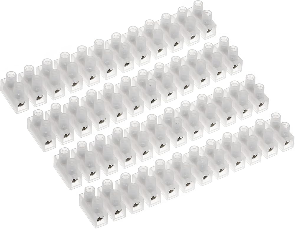 AUKENIEN 3A Electrical Terminal Blocks 12 Way White 400V Pack of 4