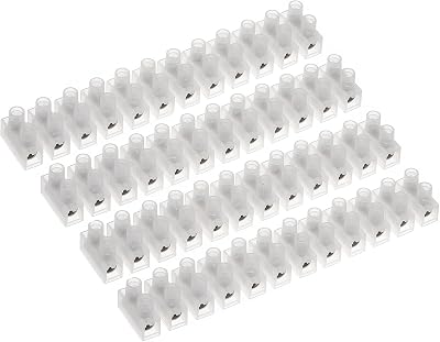 AUKENIEN 3A Electrical Terminal Blocks 12 Way White 400V Pack of 4