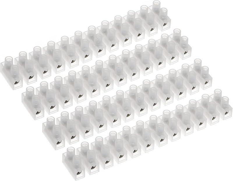 AUKENIEN 3A Electrical Terminal Blocks 12 Way White 400V Pack of 4