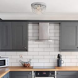 Sheenkarion Small Crystal Chandelier Flush Mount