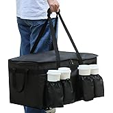 musbus catering bag for doordash uber eats 22x14x13 Insulated Food Delivery Bag with Cup Holders/Drink Carriers Premium XXL, Beverages, Grocery, Pizza, Commercial Quality Hot and Cold hot boxes