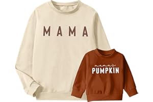UNIQUEONE Mommy and Me Matching Outfits Halloween Pumpkin Sweatshirt Thanksgiving Baby Girl Outfit Fall Shirts