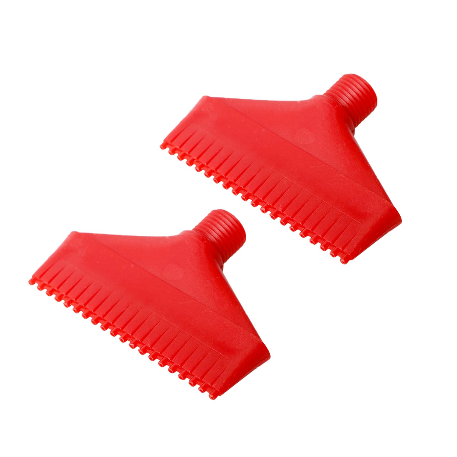 Ohamtes 2PCS Red ABS Plastic Flat Air Blowing Nozzle, G1/4 Male Thread, 20 Air Holes, 65mm Width