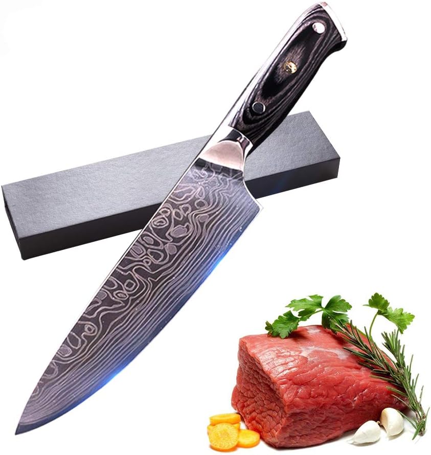 Chef Knife - Lexeme Kitchen Knife 8 Inch Chef's Knife, Best Quality German High Carbon Stainless Steel Knife with Ergonomic Handle, Ultra Sharp, Best Choice for Home Kitchen and Restaurant