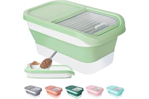 DDMOMMY 10-13 Lbs Dog Food Storage Container, Collapsible Dog Food Container with Sliding Lid, Scoop and Silicone Dog Bowl, Pet Food Storage Containers Dry Food for Dog, Cats and Other Pets