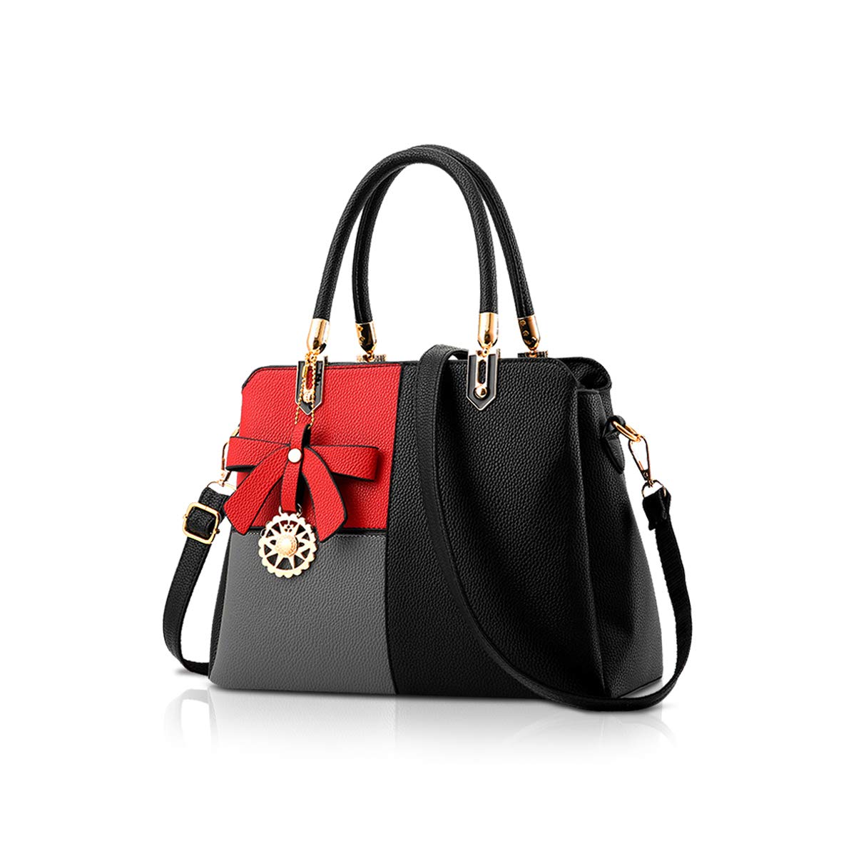 NICOLE&DORIS Ladies Handbag Shoulder Bag Women Top Handle Bags Retro Messenger Bag Female Designer Large Bag Black A