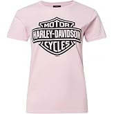 Harley-Davidson Women's Bar &amp; Shield Logo Short Sleeve Crew-Neck T-Shirt, Pink