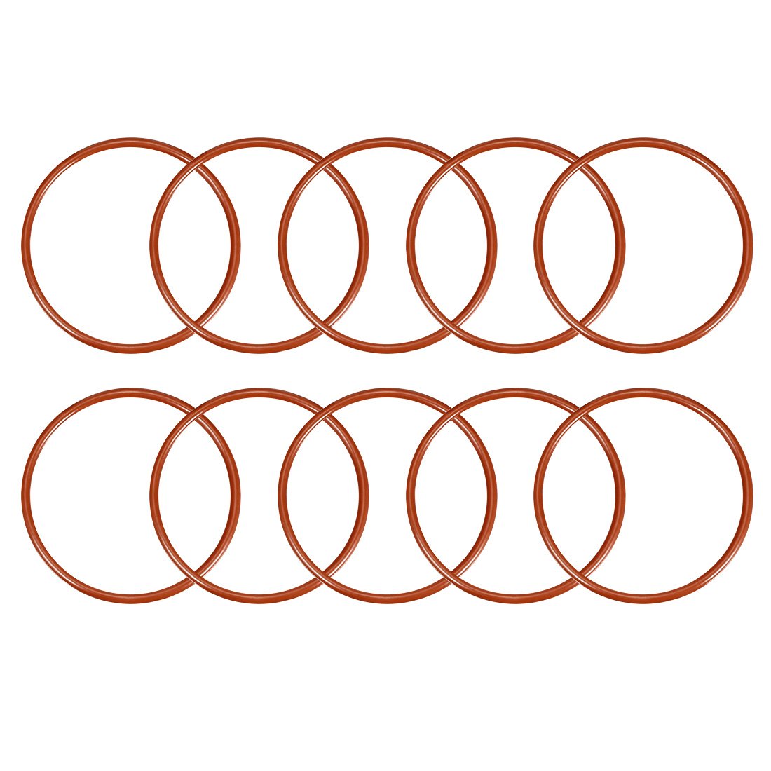 sourcingmap Silicone O-Ring, 58mm OD, 51.8mm ID, 3.1mm Width, VMQ Seal Rings Gasket, Red, Pack of 10