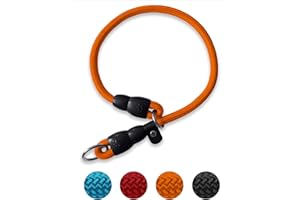 Mystercome Slip Collar, Dog Choker Collar, Nylon Dog Training Collar with Slidable Stopper No Pull Dog Collars Martingale Col