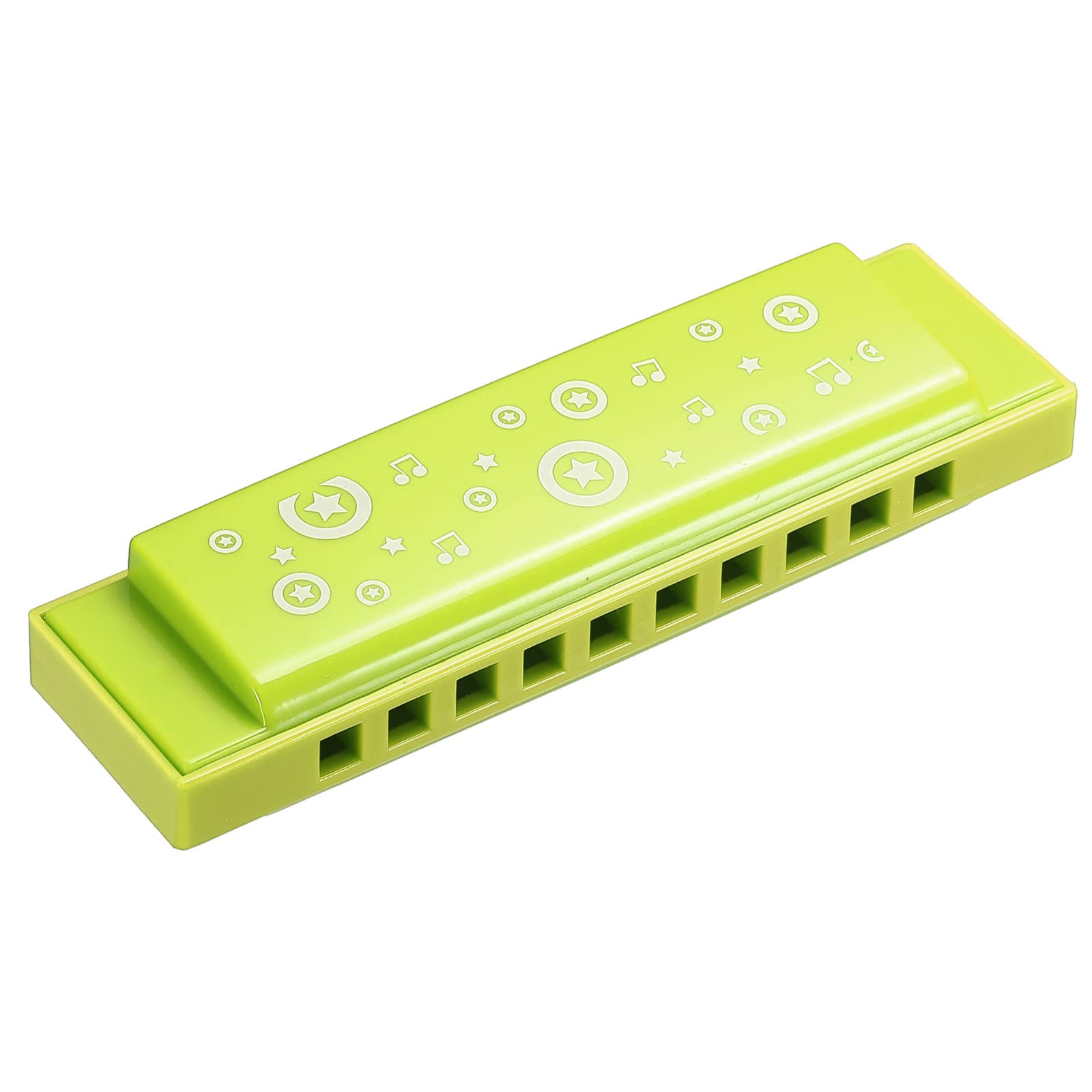 PATIKIL Translucent Harmonica Assorted Colors 10 Holes Green ABS Harp Mouth for Educational Musical Instruments Beginners Adults Professionals