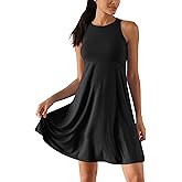 ODODOS Casual Flare Tank Dress for Women Summer Sleeveless Sundress Mini Skater Dress