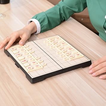 Leoie Shogi Portable Japanese Chess Set Folding Magnetic Boardand 40 Pcs Chess Pieces
