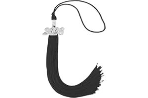 UIALECG Graduation Tassel 2026 for Grad Cap,Black Tassel with Silver Charm