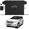 Cosyzone Windshield Cover for Ice and Snow, XL Size (Black)-600D Oxford Fabric Weatherproof for Winter, Includes Anti-Theft Straps&Storage Bag, Fits Most Cars, Trucks, Vans, SUVs(70.86 x 51.2 inches)