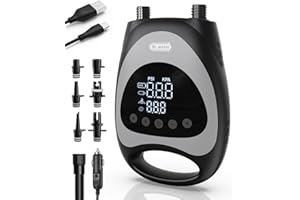 Dr.meter Paddle Board Pump, 20PSI High Pressure Rechargeable & Car Adapter Powered Portable Electric SUP Air Pump with LED Li