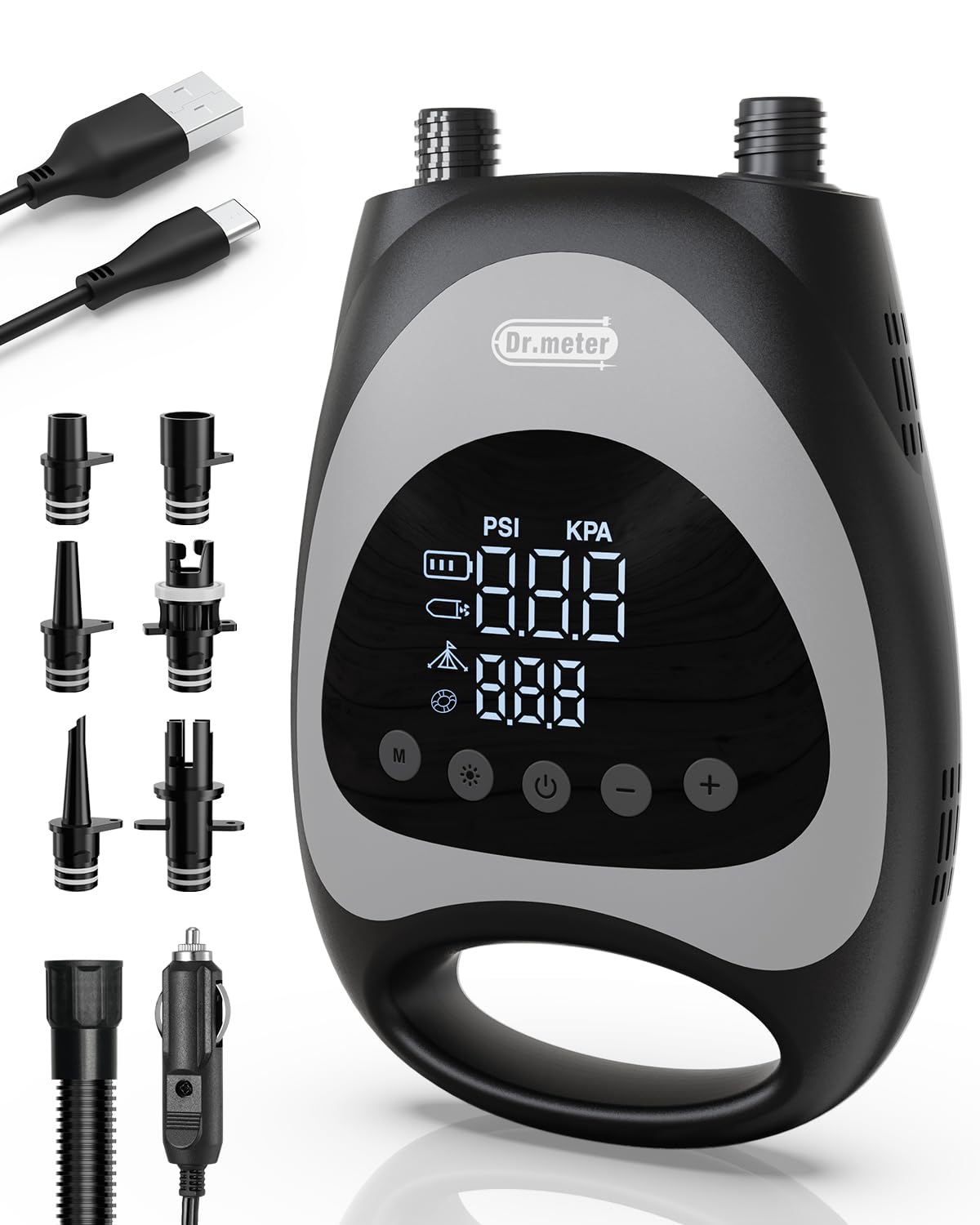 Photo 1 of *Missing Parts - Check clerk notes*
Dr.meter Paddle Board Pump, Rechargeable 20PSI High Pressure Dual Powered Portable Electric SUP Air Pump with LED Light Auto-Off Inflate Deflate, for Stand Up Paddle Boards Inflatable Kayaks Boats