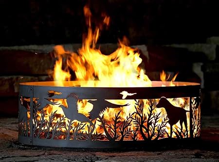 Amazon Com P D Metal Works Dog N Pheasant Fire Ring Size Medium Fire Pits Garden Outdoor