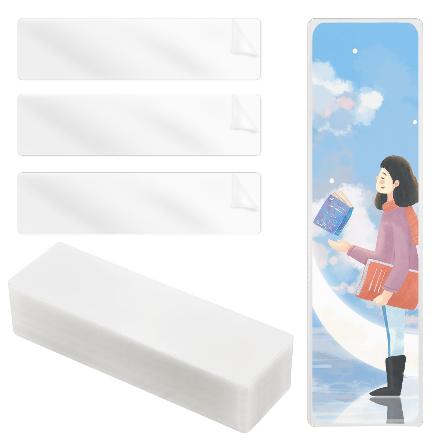 50pcs Bookmark Laminating Pouches, 8.27x2in Hot Laminating Pouches 4.9 Mils Clear Bookmark Sleeves Plastic Thermal Laminating Pockets for Book Lovers Nature Lovers