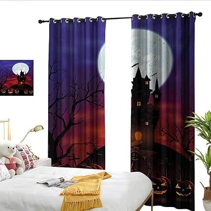 Amazon Com Winfreydecor Halloween Sliding Curtains Gothic Haunted