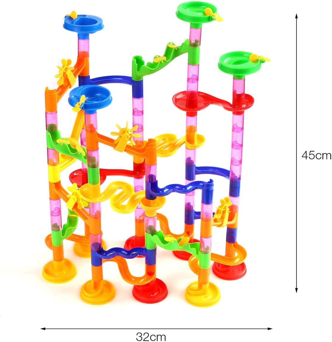 Powerextra Marbles for Marble Run, Marble Run Toy 105pcs(30pcs Glass