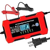 Cargador de batería de coche de 12 V 10 A, cargador de batería de plomo y litio con compensación de temperatura, desulfatador
