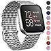 NANW Bands Compatible with Fitbit Versa/Versa 2, Versa Lite Edition Bands Small Large, Woven Fabric Accessories Strap Wristband Replacement Women Men Compatible with Fitbit Versa 2 Smartwatch