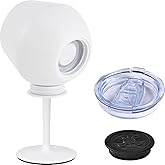 Siyaluens 14oz Wine Glasses with Detachable Stem, Insulated Stainless Steel Wine Tumbler with Lid & Anti-Slip Base, Multi-Functional Cup for Gift Party Outdoor Travel Home Use (White)