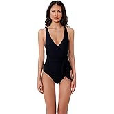 BCA by Rebecca Virtue Megan - Women's One Piece Swimsuit with V-Neck and Wraparound Waist Tie, Bathing Suits for Women