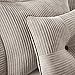 Madison Park Cozy Comforter Set Casual Blocks Design All Season, Matching Bed Skirt, Decorative Pillows, King (104 in x 92 in), Dallas Taupe/Brown, 7 Piece