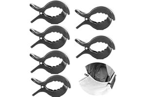 WEDFEIR 6pcs Stroller Clips Pegs to Hook Muslin and Toys Seat Cover, Blanket Clips, Car Seat Cover Clip, Plastic Universal Clip, Nursing Cover, Pram Toy Holder, Blanket Clamp. （ Black)