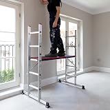 Werner 5 in 1 Combination Ladder with Platform - Stepladder Extension Stairwell view 7