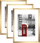 Scholar Tree Gold Picture Frame 12x16 Set of 3 30x40cm Wall Mountable 8.5x11
