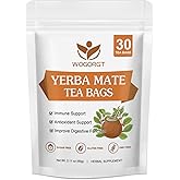 Yerba Mate Tea - Unsmoked Organic Yerba Mate Herbal Tea Bags for Antioxidant, Detox, Digestion and Immune Support, Boost Energy, Vegan - 30 Tea Bags