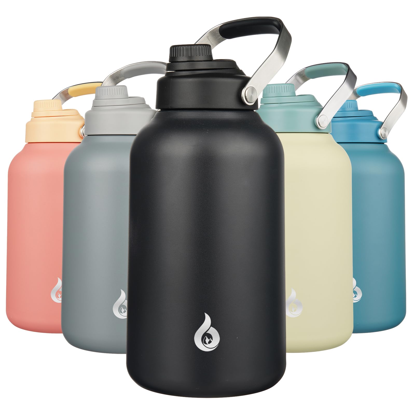 View 1 of **MAJOR DAMAGED/check clerk comments**
BJPKPK 1 Gallon Water Bottle Insulated, Dishwasher Safe 128oz Large Water Jug with Metal Handle & BPA Free Spout Lid, Stainless Steel Metal Jug for Gym, Sports & Hiking, Black