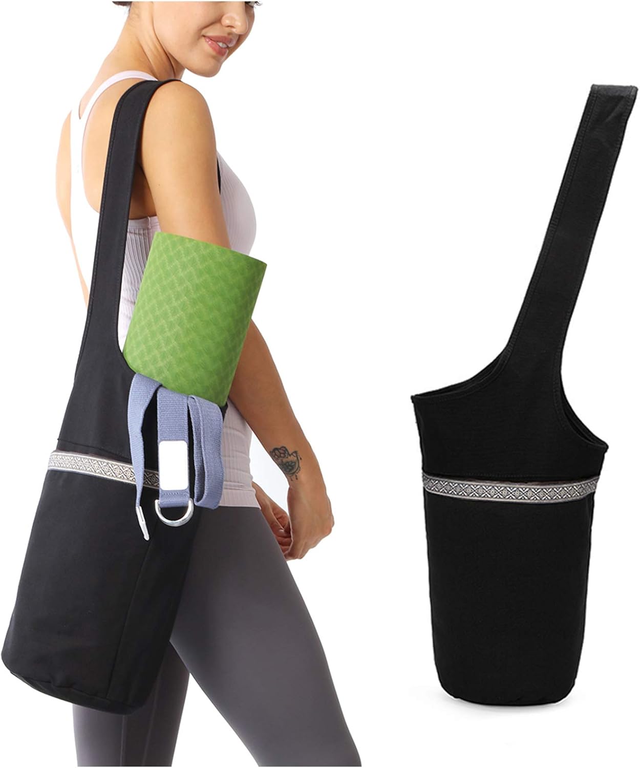 CinKeer Yoga Mat Bag + Yoga Strap Set, Yoga Carrying Bag for Mat and