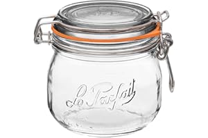 Le Parfait Super Jar - 500mL French Glass Canning Jar With Round Body, Airtight Lid, Wide Mouth (16oz/Pint, 1 Pack)