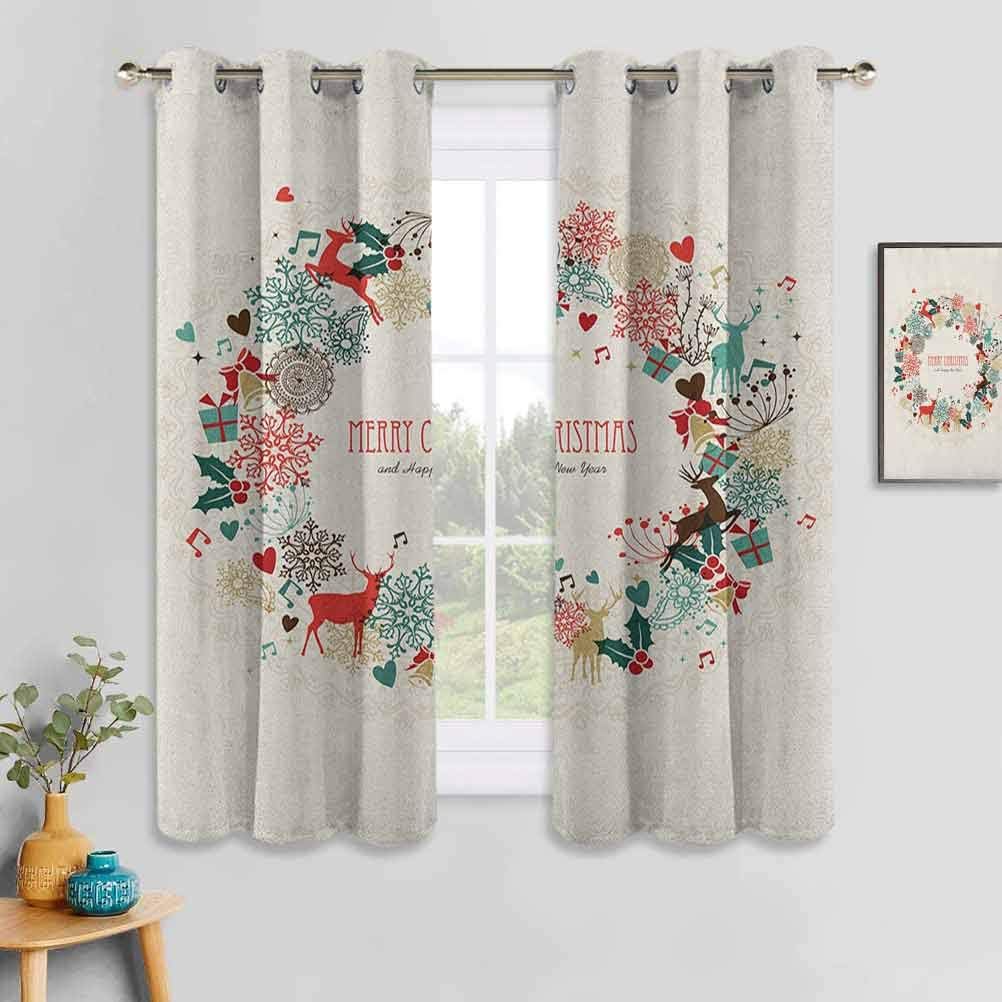 ScottDecor Christmas Living Room Curtains Vintage Garland
