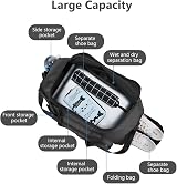 Flintronic Lightweight Travel Gym Duffel Foldable 50L Wet Dry Black view 5
