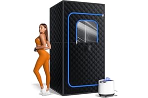 pikulLA Portable Sauna Box for Home – Full-Size Steam Sauna Tent with 3L Steamer, 15-Level Temp Control, Timer, Foldable Chair & Remote | Easy Setup Indoor Personal Sauna