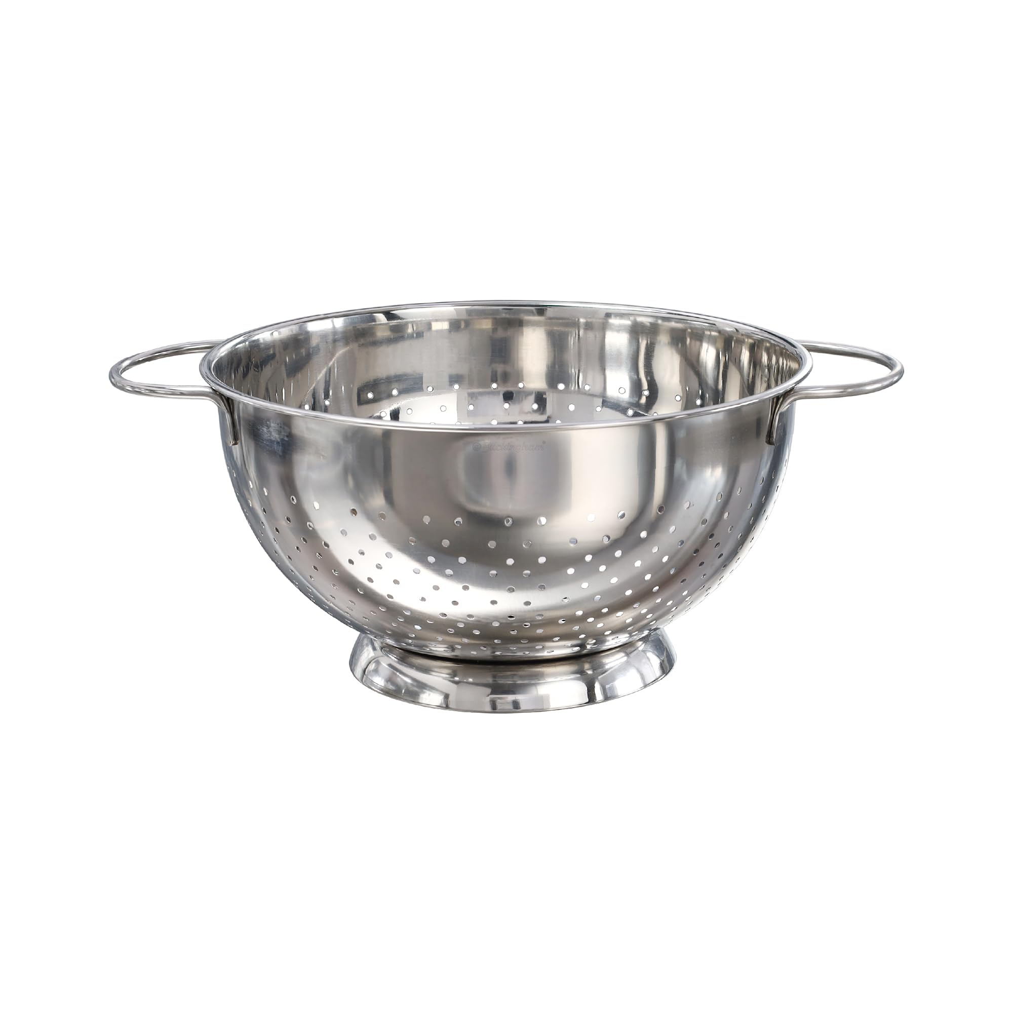 Buckingham Stainless Steel Hemispheric Colander Strainer for Rice Pasta Spaghetti Noodles Vegetables Fruits Cooking and Kitchen Use (5 L / 27 cm)