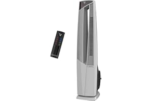Lasko Oscillating Hybrid Fan and Space Heater for Home, All Season High Velocity Hybrid with Tip-Over Switch, Remote Control, Timer and Thermostat, 37.5 Inches, White, 1500W, FHV820
