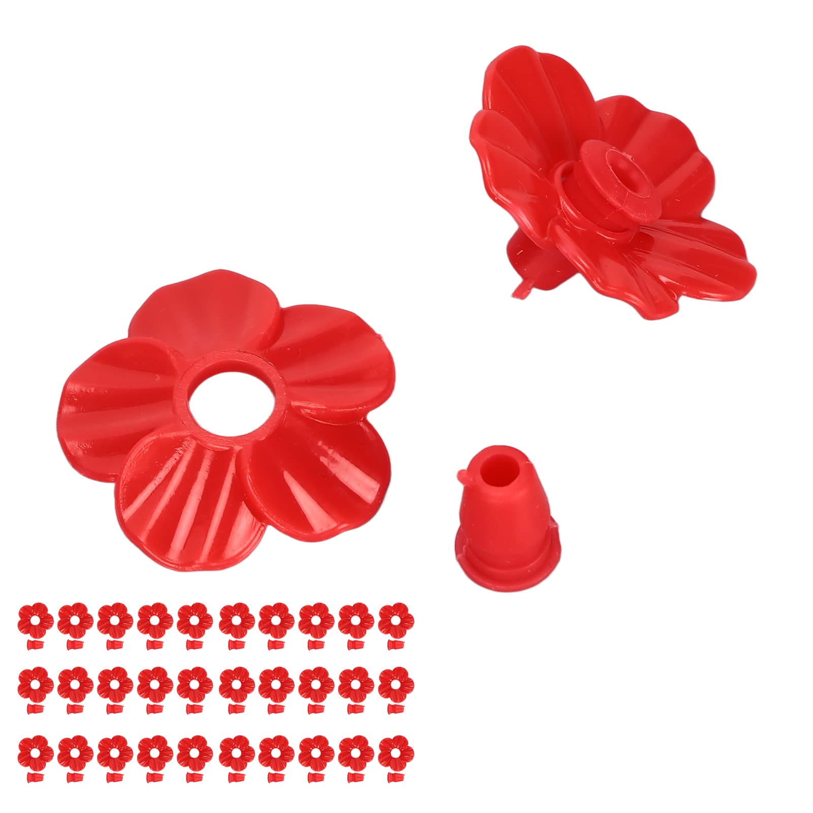 Ejoyous 30 Set Hummingbird Feeder Flowers, Bird Feeder Replacement Flowers for Hummingbird Feeder Decorative Flower for Hanging Feeder(Red)
