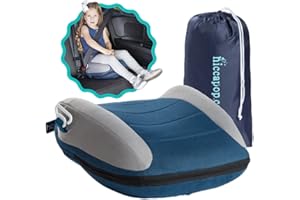 Hiccapop UberBoost Inflatable Booster Car Seat | Travel Booster Car Seat | Portable Booster Seat for Toddlers, Kids, Child (Navy/Gray)