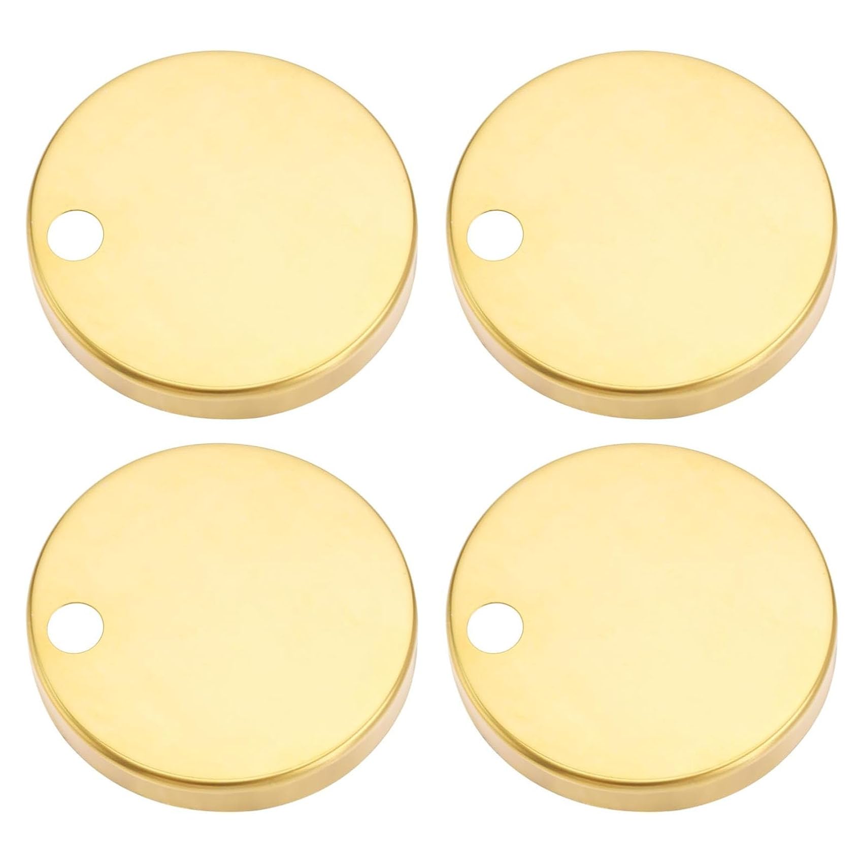 HAFRILY 4Pcs 60mm Toilet Seat Hinges Cover Stainless Steel Toilet Seat Hinge Fixings Covers for Toilet Blind Holes Gold
