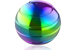 Panshi Metal Kinetic Desk Toy, Optical Illusion Fidget Spinning Top Ball, Unique Executive Stress Relief Gift for Adults (Multicolored)