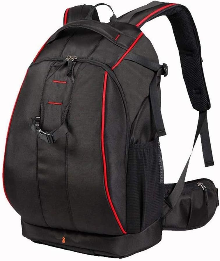 Nuanxingjiafang Modern Minimalist Professional Camera Backpack/SLR Camera Bag Shoulder Camera Bag Digital SLR Camera Backpack (Black/red Line) Well-Made (Size : Large)