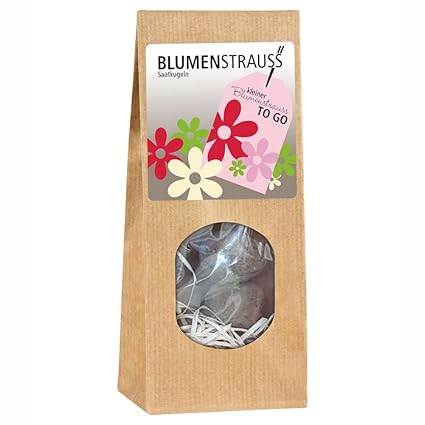 Kleiner Blumenstrauß to go - Blumenstrauß Saatkugeln Blumen zum selbst anpflanzen Blumensamen schönes Geschenk ausgefallen or