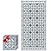 Camoone Non Slip Kitchen Mat + 4 Free Coasters - (Greek Garden) Blue & White Decorative Vinyl Kitchen Floor Mat - Hypoallergenic, Insulated, Non-Fading, Easy to Clean and Non-Toxic