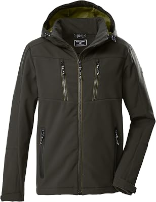 Hombre Chaqueta Softshell con capucha con cremallera KOW 79 MN SFTSHLL JCKT, dunkeloliv, S, 43323-000