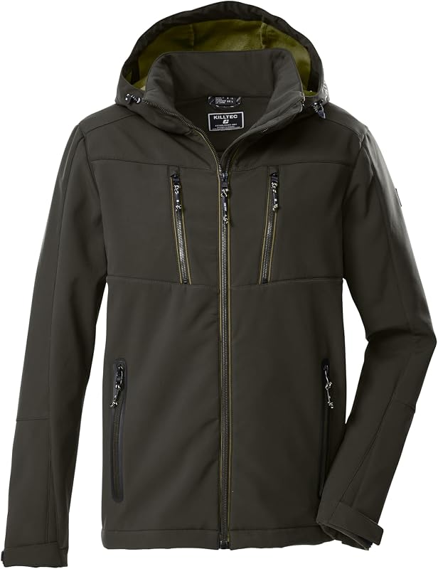 Casaco Softshell masculino com capuz com fecho KOW 79 MN SFTSHLL JCKT, dunkeloliv, S, 43323-000